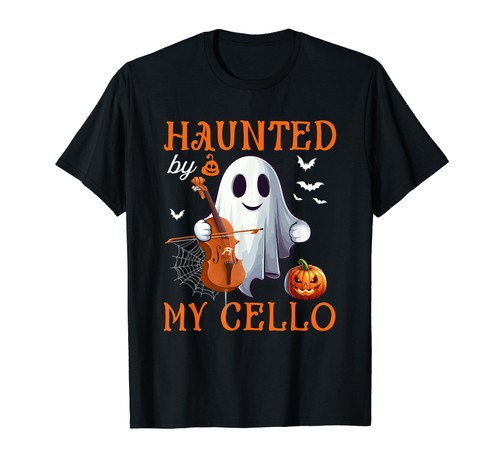 Halloween shirt ghost cello - halloween, t-shirt